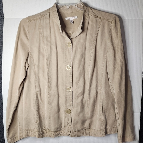 JM Collection Jackets & Blazers - JM Collectibles Light Weight Kaki Jacket 100% Tencel Material Minimalist